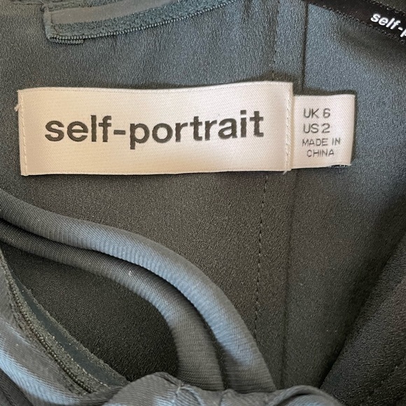 Self Portrait crepe cut out top in slate - Picture 3 of 5